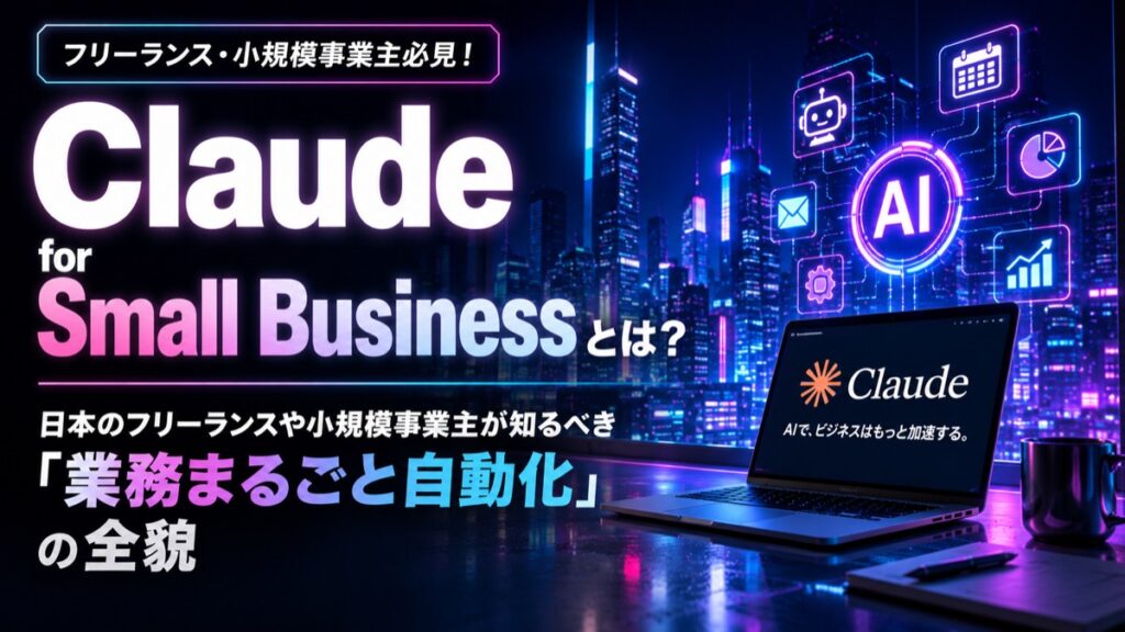 Claude for Small Businessの登場を予感させるノートPCに浮かび上がるClaudeの画像