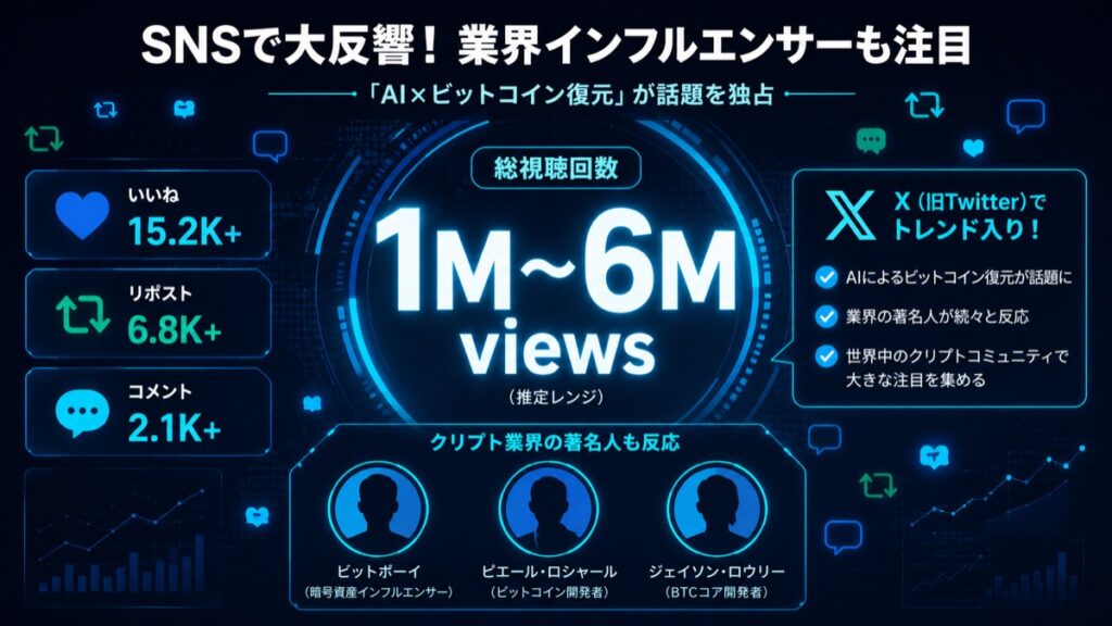 Claudeのビットコイン復元ニュースが100万〜600万PVに拡散した反応マップ