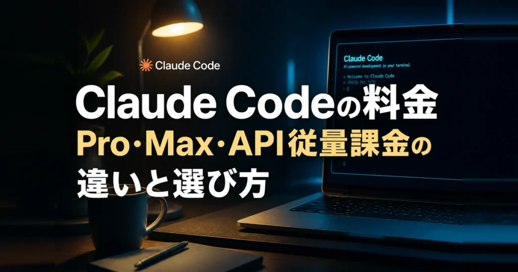Claude Codeの料金プランをPro・Max・API従量課金で比較するアイキャッチ画像