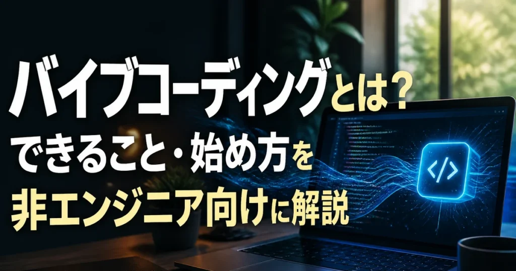 バイブコーディングとは何かを非エンジニア向けに解説するアイキャッチ画像