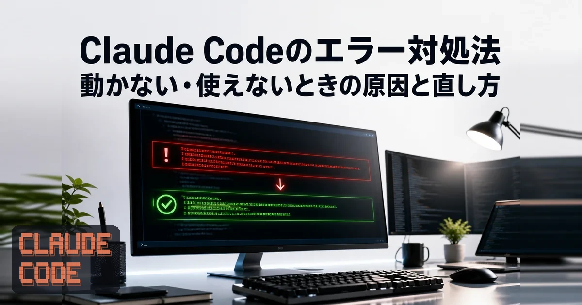 Claude Codeのエラー対処法｜動かない・使えないときの原因と直し方
