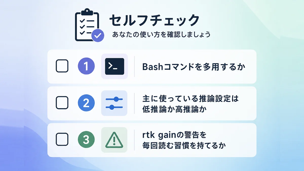 RTKを導入するかどうかの判断基準を3つのチェック項目で示した図解
