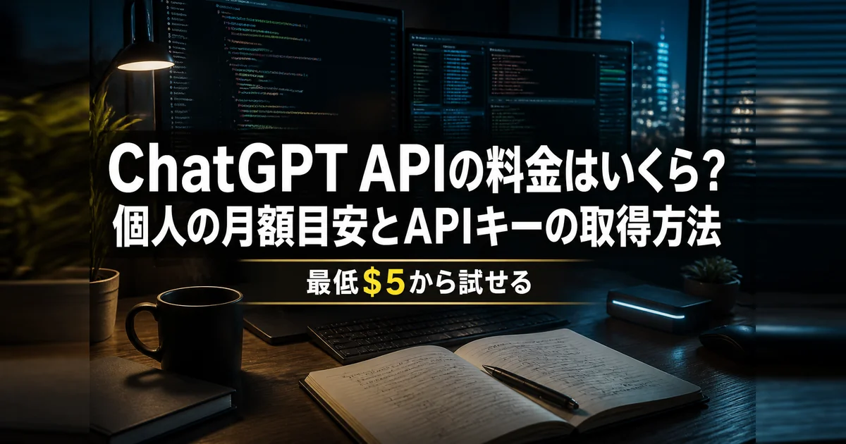 ChatGPT APIの料金はいくら？個人の月額目安とAPIキーの取得方法