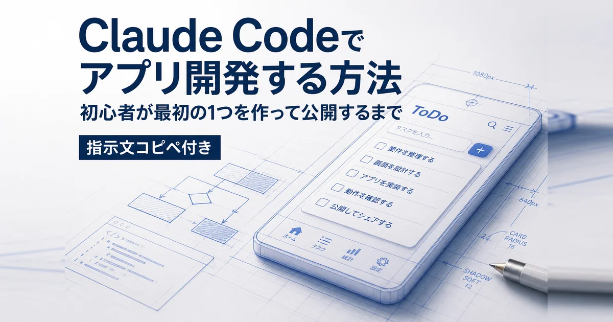 Claude Codeでアプリ開発する方法｜初心者が最初の1つを作って公開するまでの手順【2026年版】