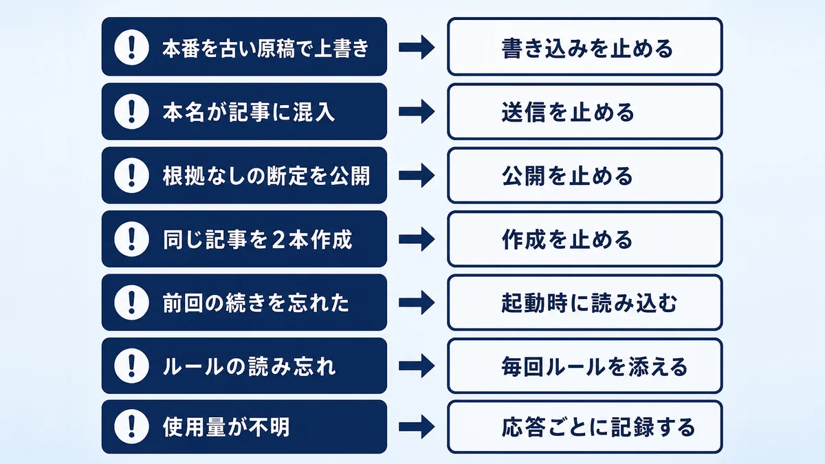 Claude Codeのhooksで防げる7つの事故と、フックが止めること・自動で行うことを対応させた図解