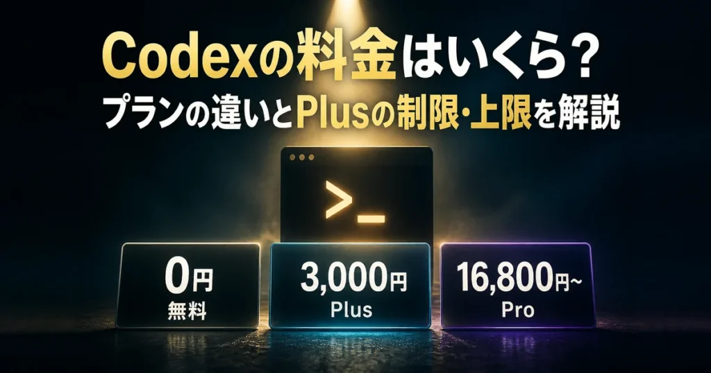 Codexの料金はいくら？プランの違いとPlusの制限・上限を解説